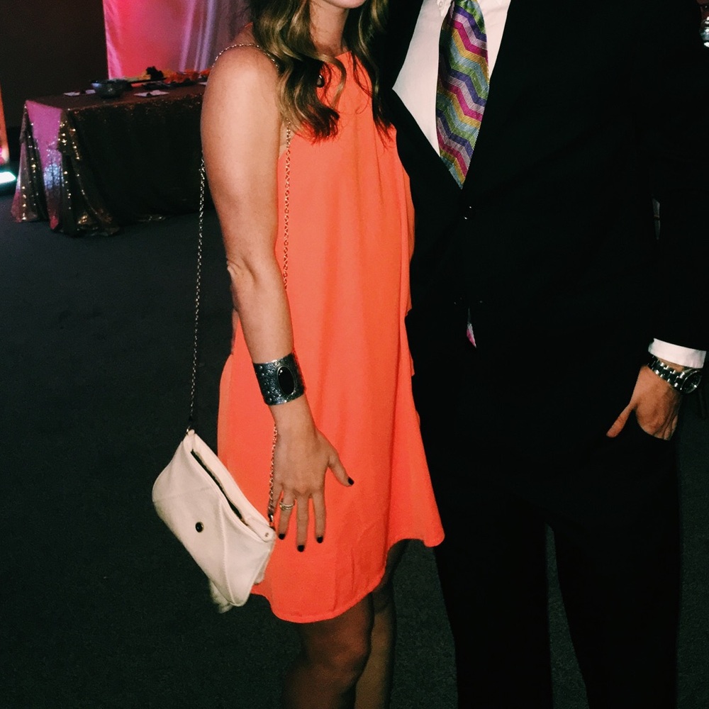 Orange cocktail dress